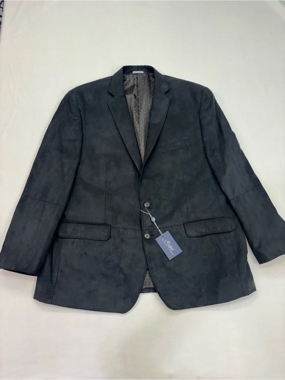 Ralph Lauren Black Suede-Effect Two-Button Sport Coat